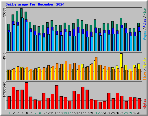 Daily usage for December 2024