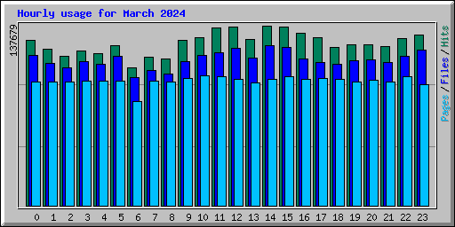 Hourly usage for March 2024